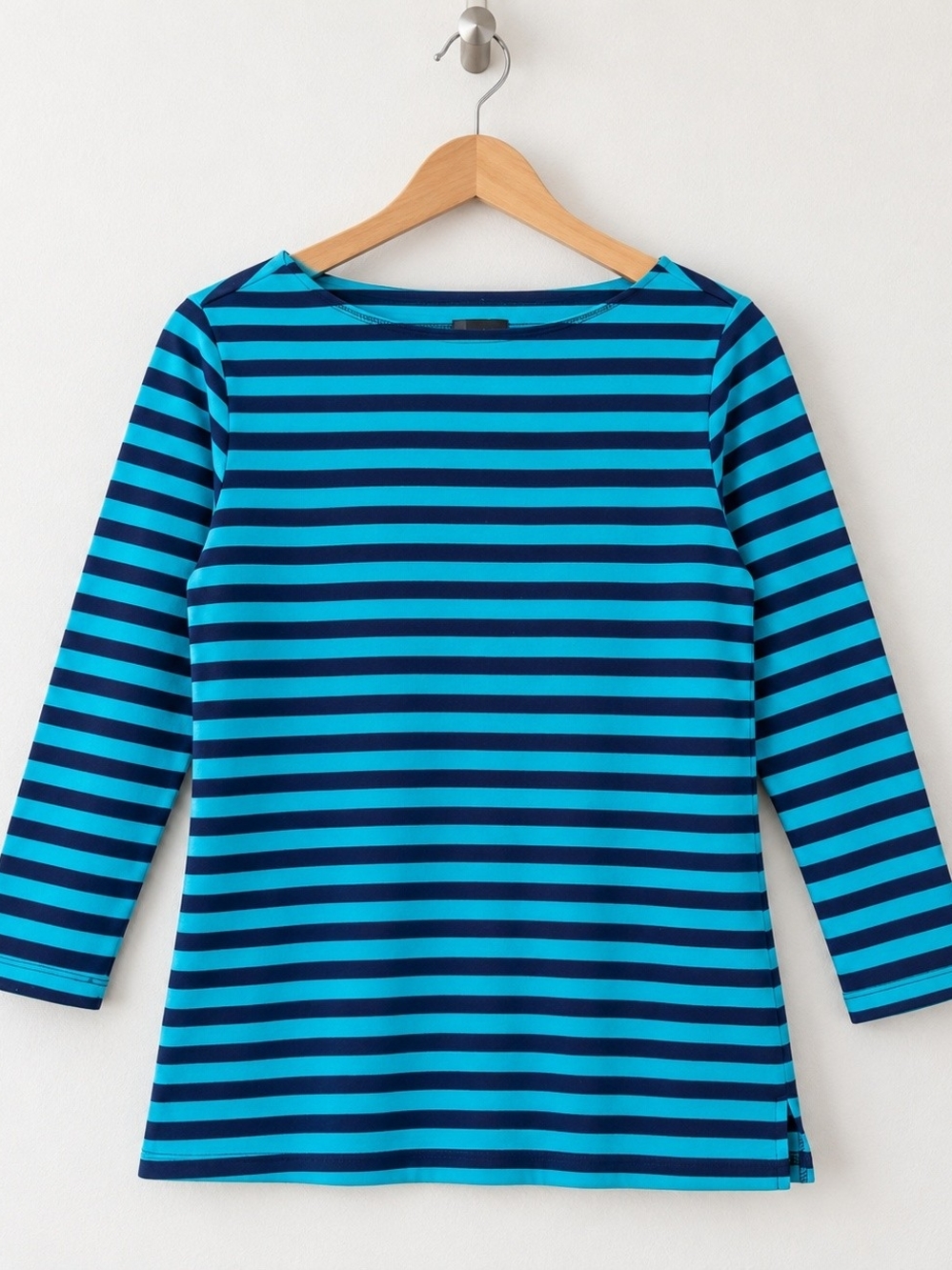 Sonoma Striped Boatneck Top in Teal & Navy